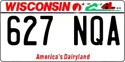 WI license plate 627NQA