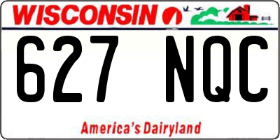 WI license plate 627NQC