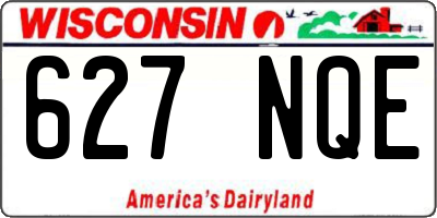 WI license plate 627NQE