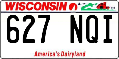 WI license plate 627NQI