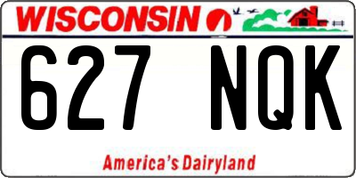WI license plate 627NQK
