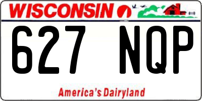 WI license plate 627NQP