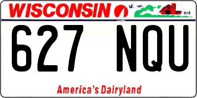 WI license plate 627NQU