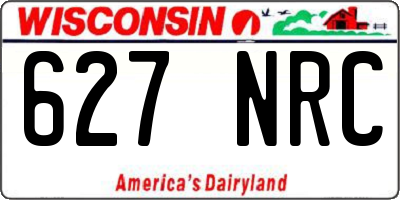 WI license plate 627NRC