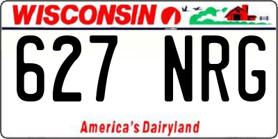 WI license plate 627NRG