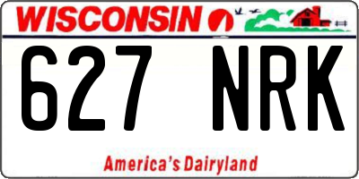 WI license plate 627NRK