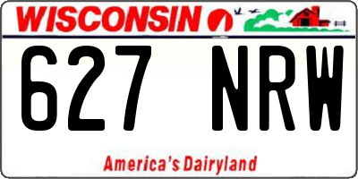 WI license plate 627NRW
