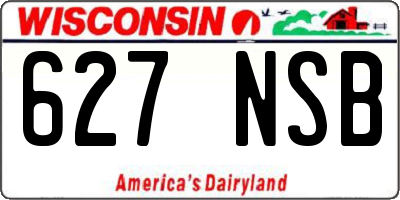WI license plate 627NSB