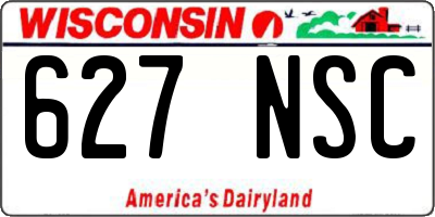 WI license plate 627NSC