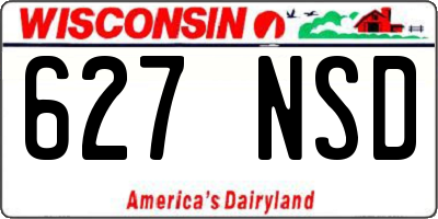 WI license plate 627NSD