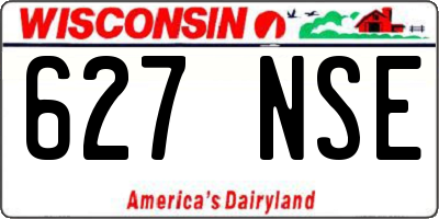 WI license plate 627NSE