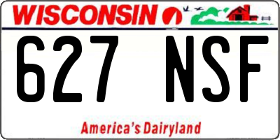 WI license plate 627NSF