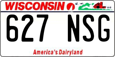 WI license plate 627NSG