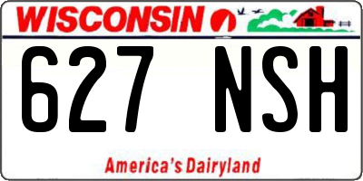 WI license plate 627NSH