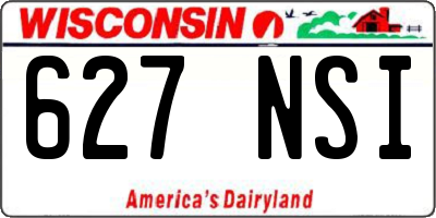 WI license plate 627NSI
