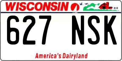 WI license plate 627NSK