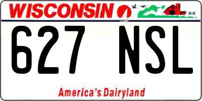 WI license plate 627NSL