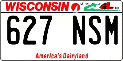 WI license plate 627NSM