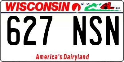 WI license plate 627NSN