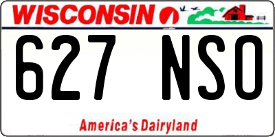 WI license plate 627NSO