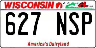 WI license plate 627NSP