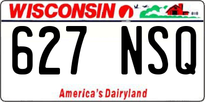 WI license plate 627NSQ