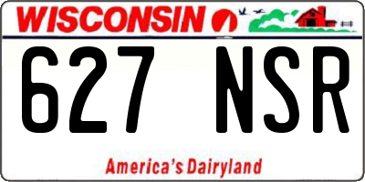 WI license plate 627NSR