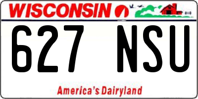 WI license plate 627NSU