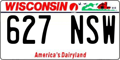 WI license plate 627NSW