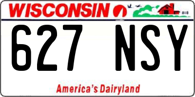 WI license plate 627NSY