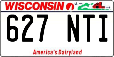 WI license plate 627NTI