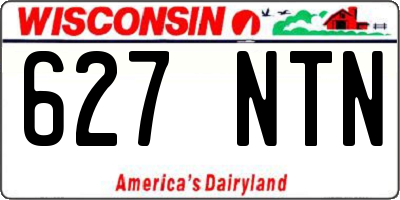 WI license plate 627NTN