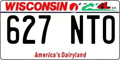 WI license plate 627NTO