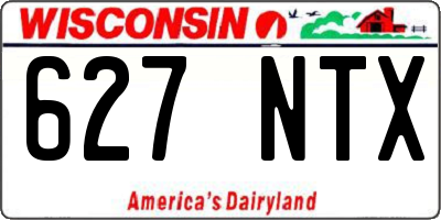 WI license plate 627NTX