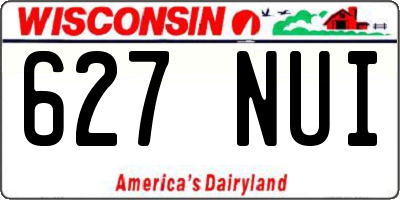 WI license plate 627NUI
