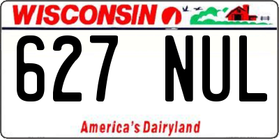 WI license plate 627NUL