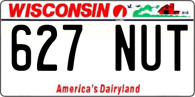 WI license plate 627NUT
