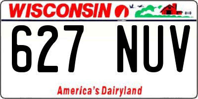 WI license plate 627NUV