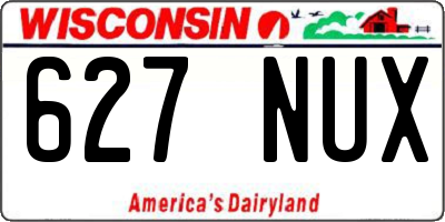 WI license plate 627NUX