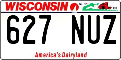 WI license plate 627NUZ