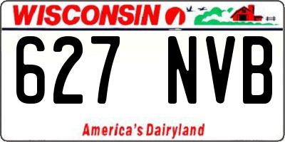 WI license plate 627NVB