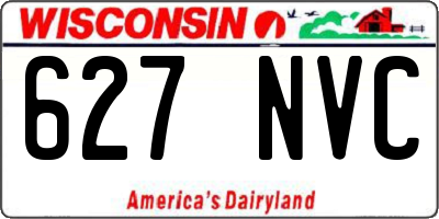 WI license plate 627NVC