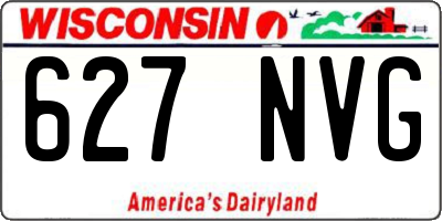 WI license plate 627NVG