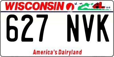 WI license plate 627NVK