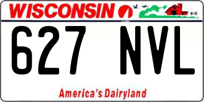 WI license plate 627NVL