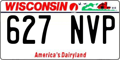 WI license plate 627NVP