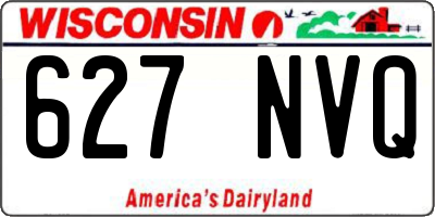 WI license plate 627NVQ