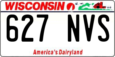 WI license plate 627NVS