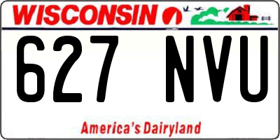 WI license plate 627NVU