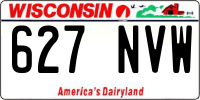 WI license plate 627NVW
